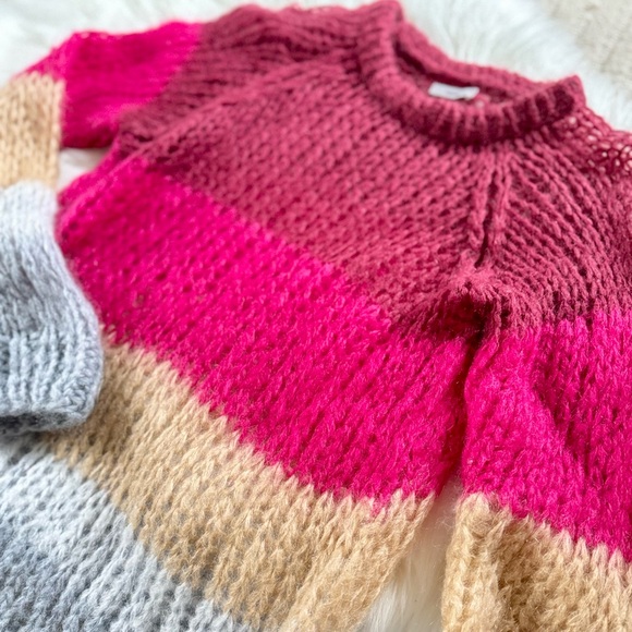 Maiami Colorblock Mohair Big Sweater - Picture 2 of 9